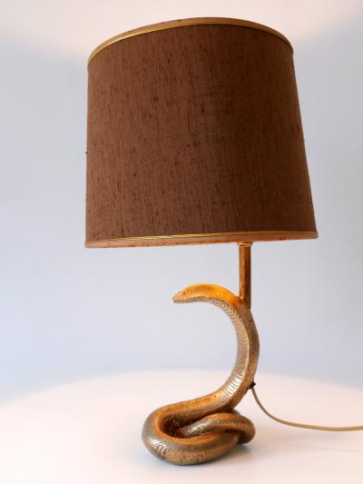 Maison Jansen Exceptional Mid Century Modern Cobra Table Lamp by Maison Jansen France 1970s