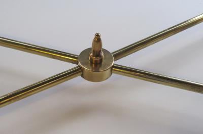 Maison Jansen French 1940s Brass Rectangular Coffee Table with Black Glass Top