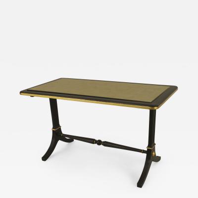 Maison Jansen French 1940s Ebonized and Gilt Trimmed Rectangular Coffee Table