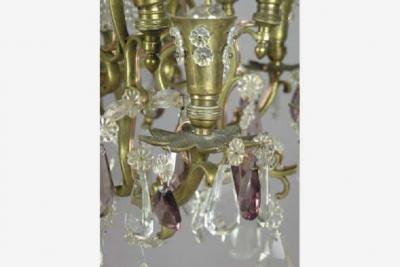 Maison Jansen French 24 Arm Brass and Cut Crystal Chandelier by Bagu s for Maison Jansen