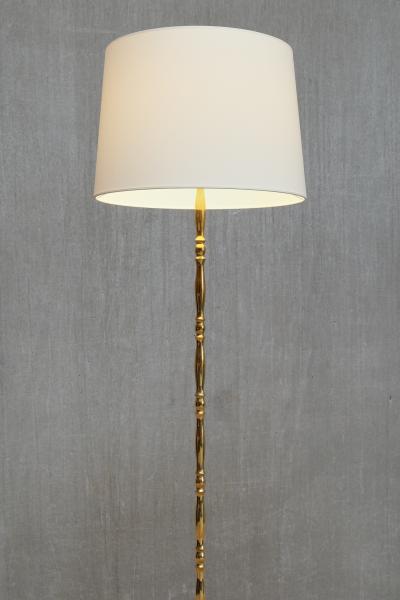 Maison Jansen French Brass Bamboo Tripod Floor Lamp in the Style of Maison Jansen 1950s