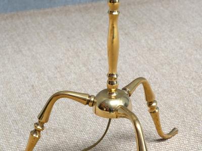 Maison Jansen French Brass Bamboo Tripod Floor Lamp in the Style of Maison Jansen 1950s