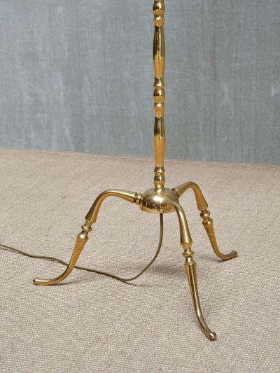 Maison Jansen French Brass Bamboo Tripod Floor Lamp in the Style of Maison Jansen 1950s