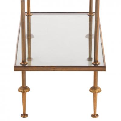 Maison Jansen French Brass and Smoked Glass End Table in the manner of Maison Jansen C 1950