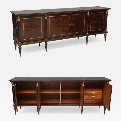 Maison Jansen French Empire Style Palisander and Bronze Mounted Credenza Attributed to Jansen