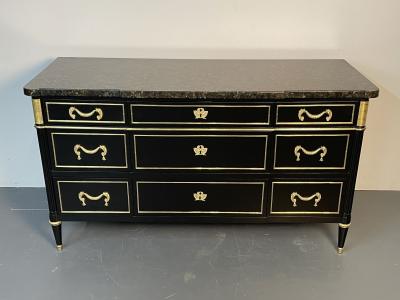 Maison Jansen French Hollywood Regency Chest or Commode by Maison Jansen Bronze Marble