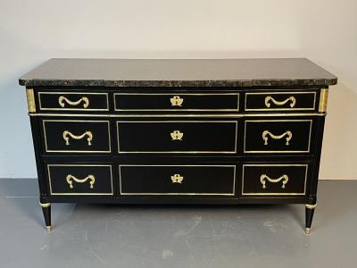 Maison Jansen French Hollywood Regency Chest or Commode by Maison Jansen Bronze Marble