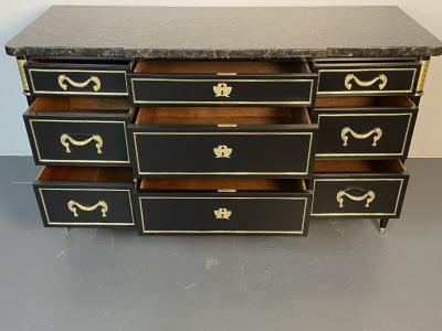 Maison Jansen French Hollywood Regency Chest or Commode by Maison Jansen Bronze Marble