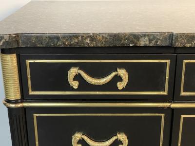 Maison Jansen French Hollywood Regency Chest or Commode by Maison Jansen Bronze Marble