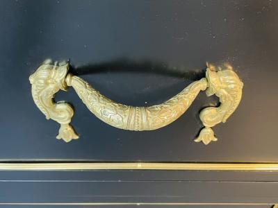 Maison Jansen French Hollywood Regency Chest or Commode by Maison Jansen Bronze Marble