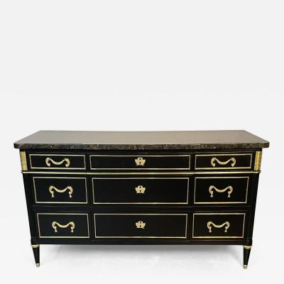 Maison Jansen French Hollywood Regency Chest or Commode by Maison Jansen Bronze Marble