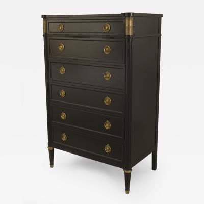 Maison Jansen French Louis XVI Style Ebonized Bronze Trim Chest