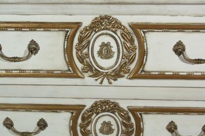 Maison Jansen French Louis XVI Style Painted Commode Stamped Jansen