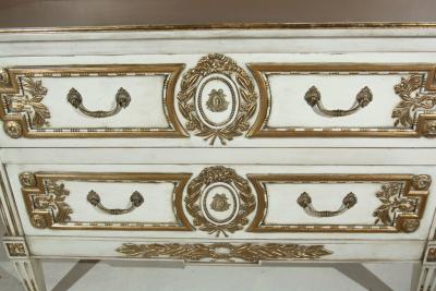 Maison Jansen French Louis XVI Style Painted Commode Stamped Jansen