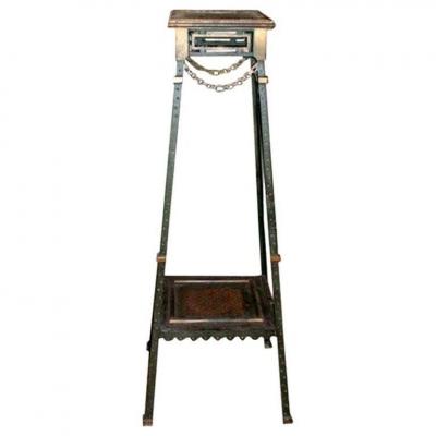 Maison Jansen French Maison Jansen Style Iron and Bronze Pedestal Table