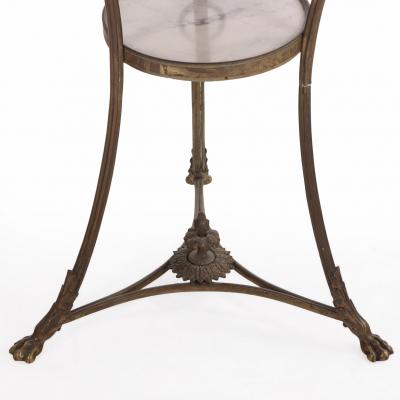 Maison Jansen French Marble and Bronze Gueridon Table in the Manner of Maison Jansen C 1940
