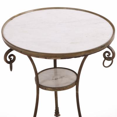 Maison Jansen French Marble and Bronze Gueridon Table in the Manner of Maison Jansen C 1940