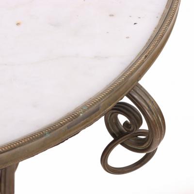 Maison Jansen French Marble and Bronze Gueridon Table in the Manner of Maison Jansen C 1940