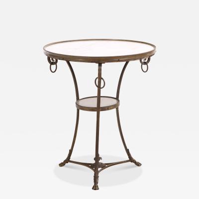 Maison Jansen French Marble and Bronze Gueridon Table in the Manner of Maison Jansen C 1940