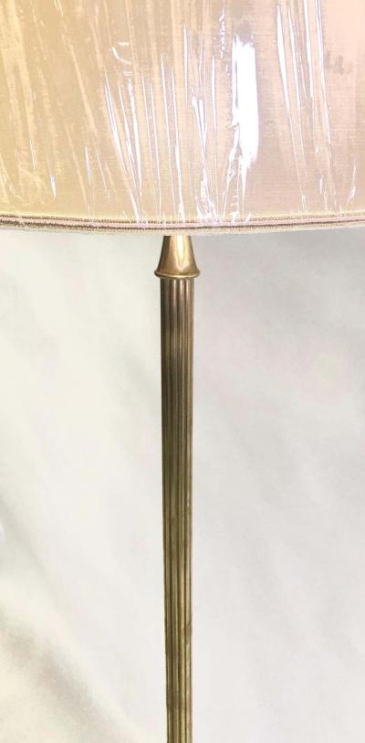 Maison Jansen French Mid Century Modern Neoclassical Brass Floor Lamp by Maison Jansen