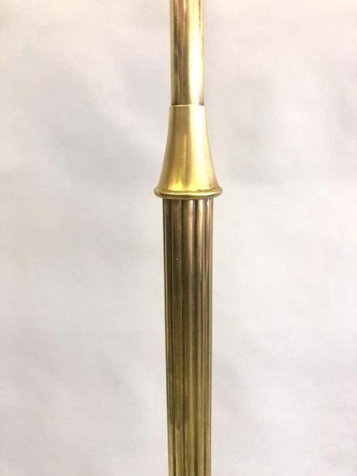 Maison Jansen French Mid Century Modern Neoclassical Brass Floor Lamp by Maison Jansen