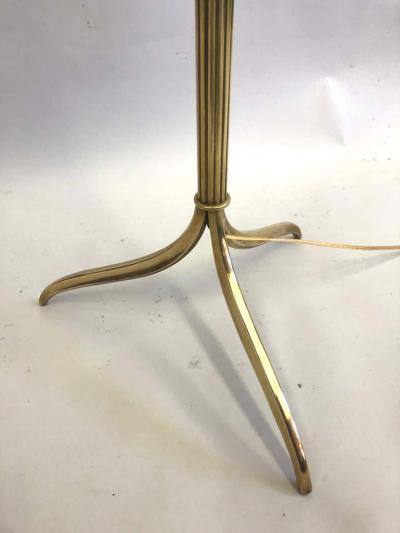 Maison Jansen French Mid Century Modern Neoclassical Brass Floor Lamp by Maison Jansen
