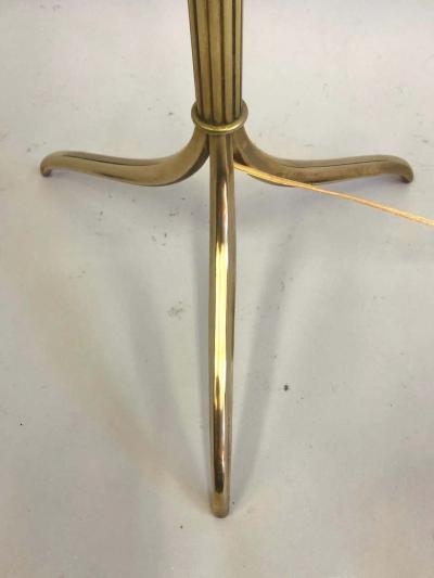 Maison Jansen French Mid Century Modern Neoclassical Brass Floor Lamp by Maison Jansen