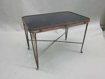 Maison Jansen French Mid Century Modern Neoclassical Gilt Iron Coffee Table by Maison Jansen