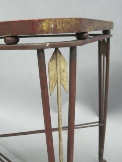 Maison Jansen French Mid Century Modern Neoclassical Gilt Iron Coffee Table by Maison Jansen