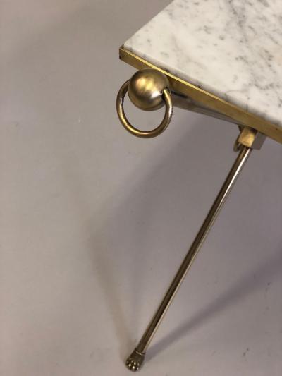 Maison Jansen French Modern Neoclassical Brass and Marble Coffee Table by Maison Jansen