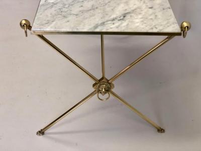Maison Jansen French Modern Neoclassical Brass and Marble Coffee Table by Maison Jansen