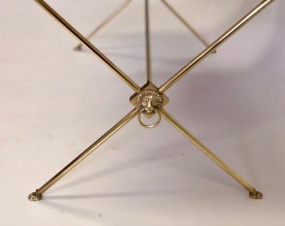 Maison Jansen French Modern Neoclassical Brass and Marble Coffee Table by Maison Jansen