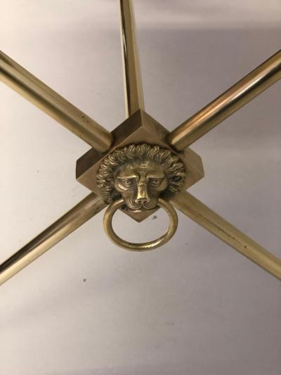 Maison Jansen French Modern Neoclassical Brass and Marble Coffee Table by Maison Jansen