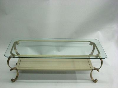 Maison Jansen French Modern Neoclassical Lacquer Glass 2 Tier Cocktail Table Maison Jansen