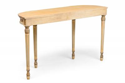 Maison Jansen French Neo Classic White and Parcel Gilt Console Tables with Paint