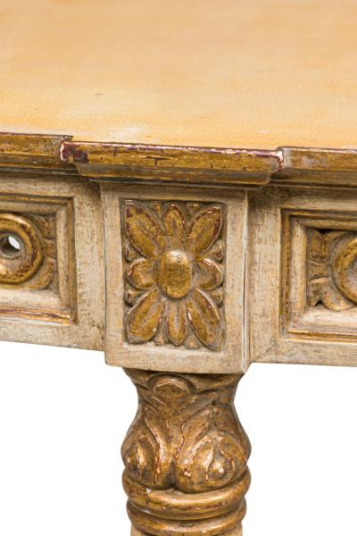Maison Jansen French Neo Classic White and Parcel Gilt Console Tables with Paint