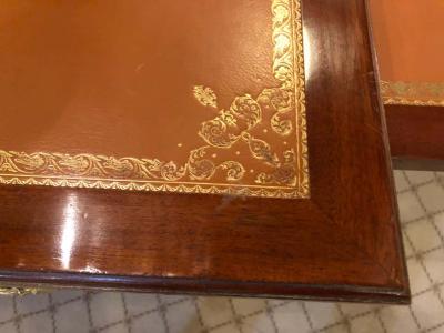 Maison Jansen French Tortoise Wood Louis XVI Style Maison Jansen Partners Desk or Bureau Plat