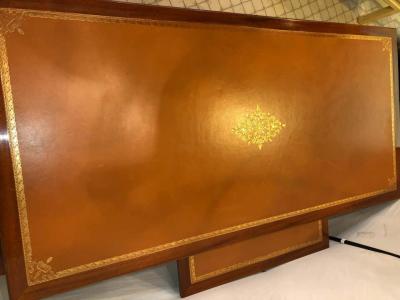 Maison Jansen French Tortoise Wood Louis XVI Style Maison Jansen Partners Desk or Bureau Plat