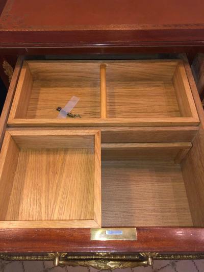 Maison Jansen French Tortoise Wood Louis XVI Style Maison Jansen Partners Desk or Bureau Plat