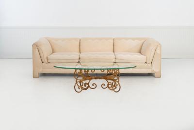 Maison Jansen Gilt Wrought Iron Coffee Table in the Style of Maison Jansen