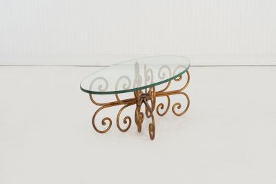 Maison Jansen Gilt Wrought Iron Coffee Table in the Style of Maison Jansen