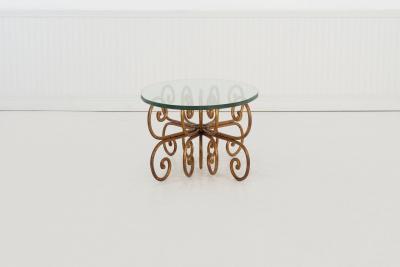 Maison Jansen Gilt Wrought Iron Coffee Table in the Style of Maison Jansen