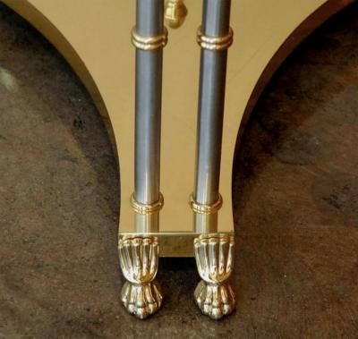 Maison Jansen High pedestal table in travertine by Maison Jansen Paris France circa 1980