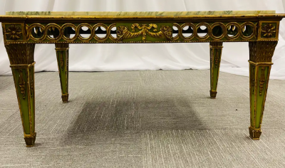 Maison Jansen Hollywood Regency Coffee Table by Maison Jansen Marble Top Painted