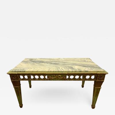 Maison Jansen Hollywood Regency Coffee Table by Maison Jansen Marble Top Painted