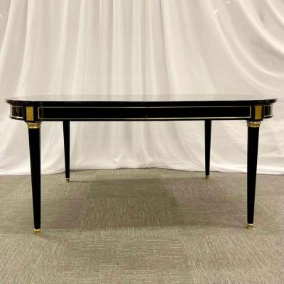 Maison Jansen Hollywood Regency Dining Table Maison Jansen Louis XVI Style Ebony Bronze Mt