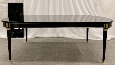 Maison Jansen Hollywood Regency Dining Table Maison Jansen Louis XVI Style Ebony Bronze Mt