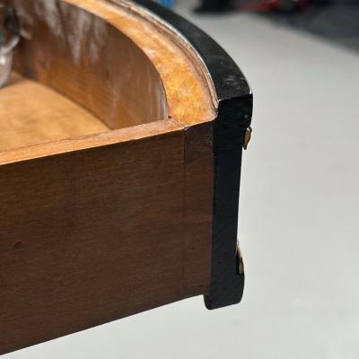 Maison Jansen Hollywood Regency Louis XVI Style Bouiliotte End Tables Black Paint Bronze