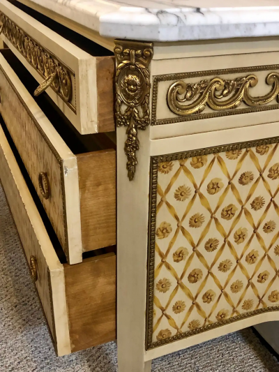 Maison Jansen Hollywood Regency Maison Jansen Style Bronze Mounted Commodes Chests Nightstands