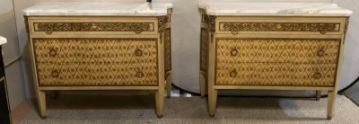 Maison Jansen Hollywood Regency Maison Jansen Style Bronze Mounted Commodes Chests Nightstands